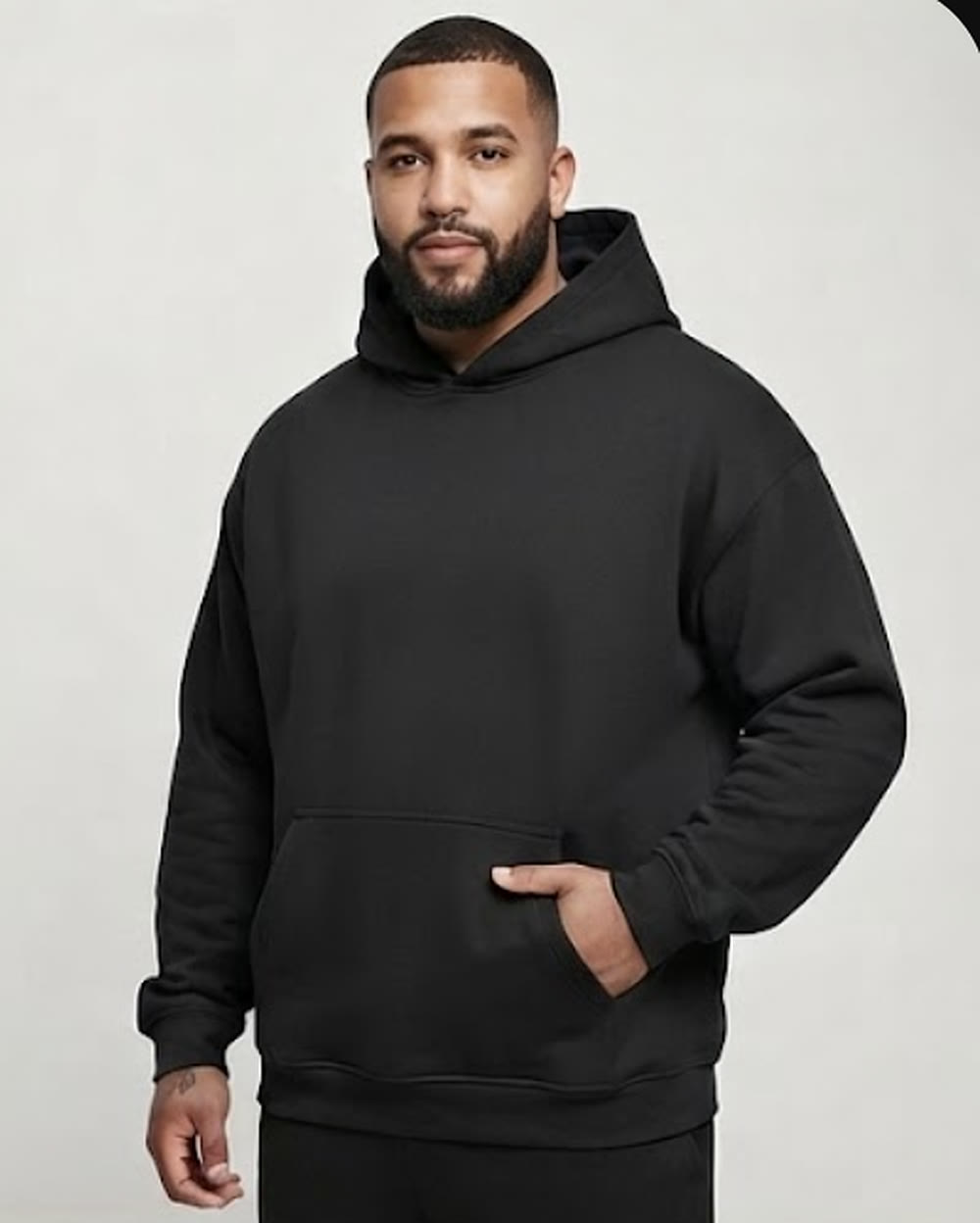 Oversized Hoodie — Black — view 2
