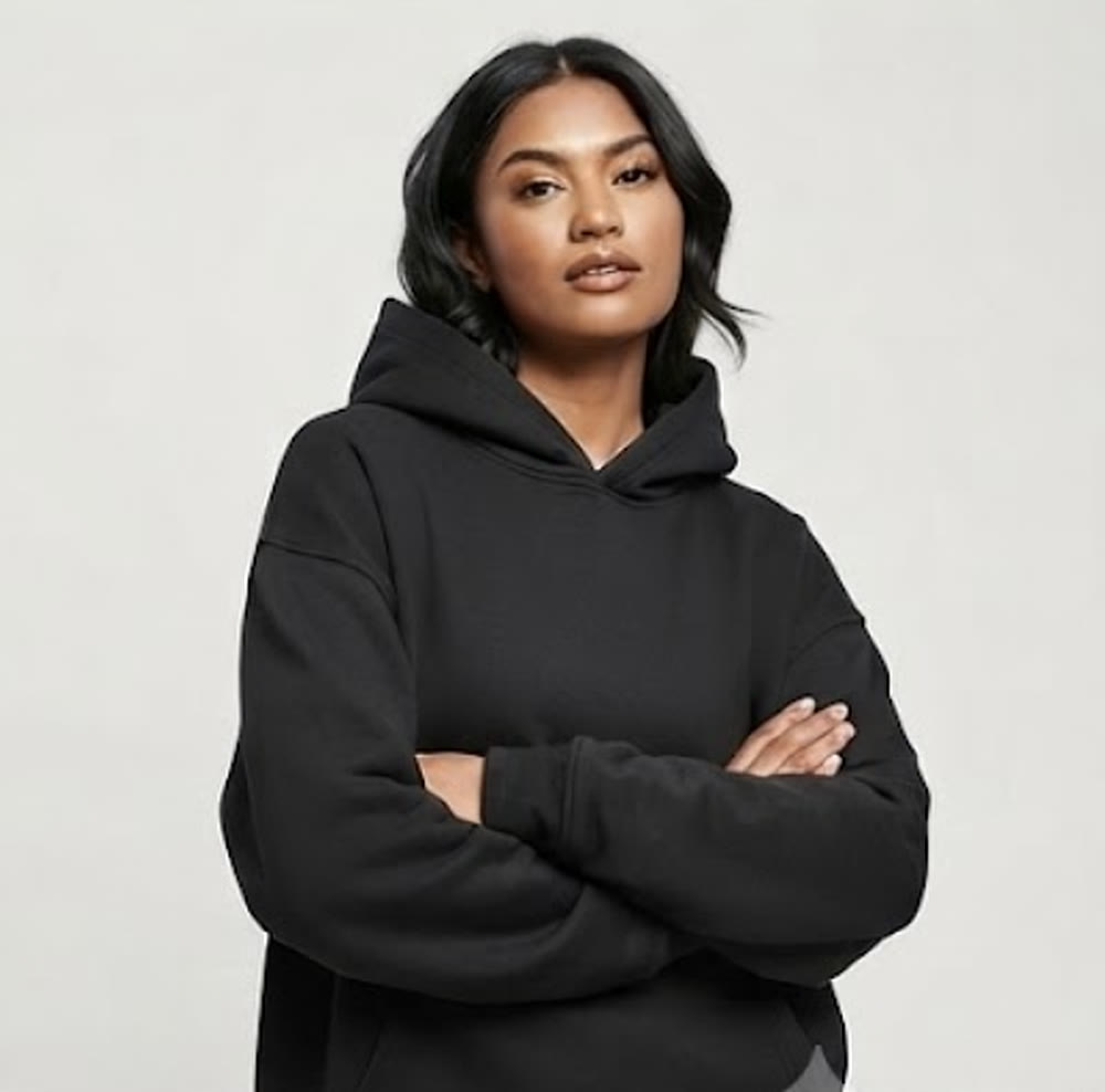 Oversized Hoodie — Black — view 4