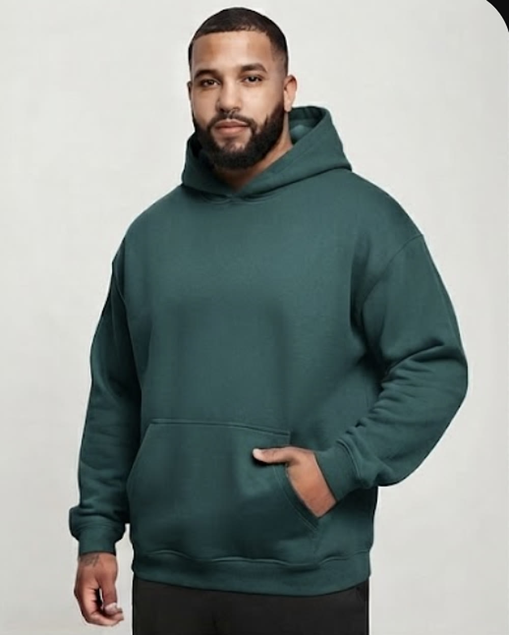 Oversized Hoodie — Dark Green — view 2